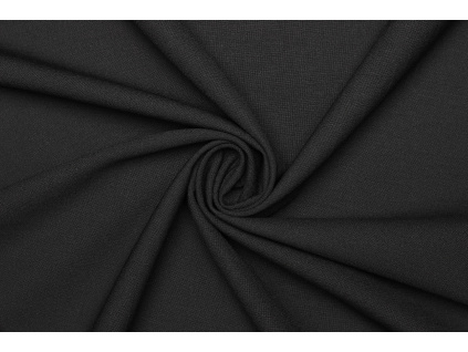 Kostýmová směsová panenská vlna elastická - Černá kus 2,5 m