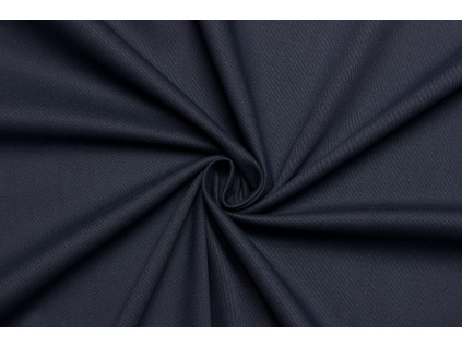 Kostýmový bavlněný kepr (twill) elastický - Temně modrý