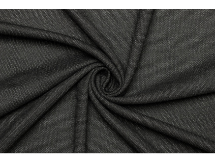 Kostýmová elastická směsová panenská vlna - Černý melír