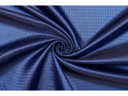 Podšívka polyester vzorovaná - Modrá s jemným geometrickým vzorem