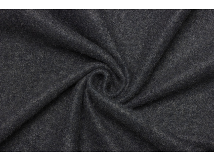 Pletenina | svetrovina vlna s polyesterem - Tmavě šedý melír