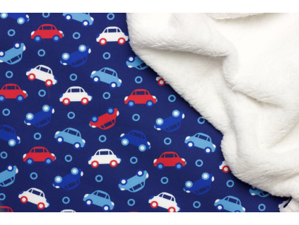 Softshell sherpa | beránek - Dětský vzor auta