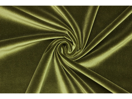 Samet bavlněný - Tmavě khaki zelená 2. Jakost