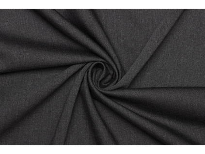 Kostýmová elastická směsová vlna - Černý melír