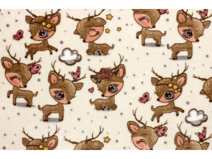Coral fleece Soft - Dětský vzor bambi