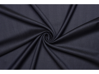 Kostýmová panenská vlna rybí kost - Tmavě švestkově modrá