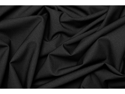 Kostýmová elastická směsová panenská vlna - Černá