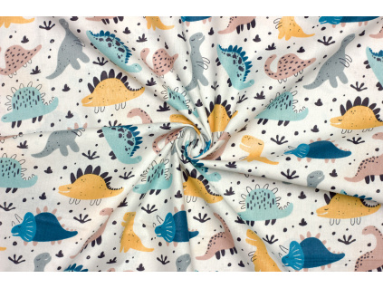Bavlněné plátno - Dětský vzor dinosauři