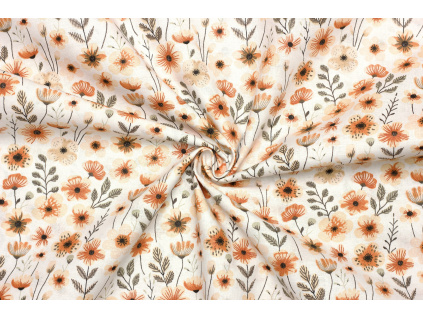 Bavlněné plátno - Luční květiny