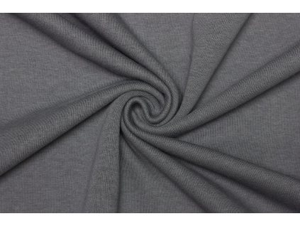 Teplákovina počesaná - Tmavě šedá 198 cm šíře