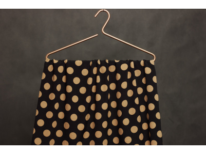 Šatový | halenkový žoržet viskózový - Hnědý puntík