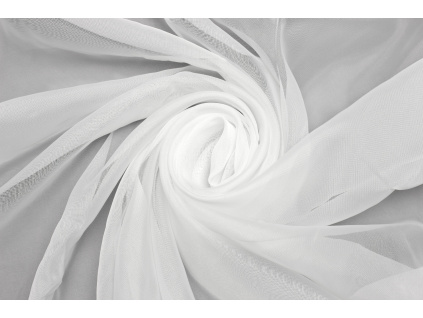 Bílá voálová záclonovina s olůvkem - 300 cm šíře