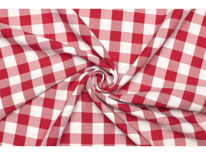 Dekorační látka - Červeno bílé káro kanafas