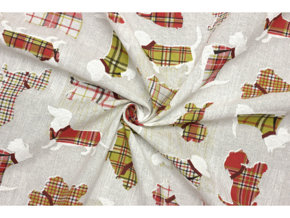 Dekorační látka - Jezevčík, pudl, knírač