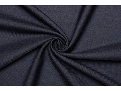 Kostýmový kepr (twill) s vlnou - Tmavě modrá