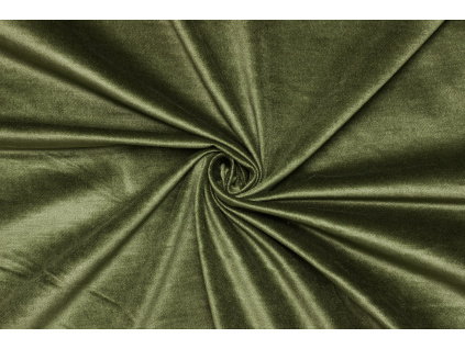 Samet bavlněný elastický - Khaki zelená 2. Jakost kus 1 m