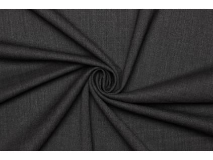 Kostýmová elastická směsová vlna - Černý melír