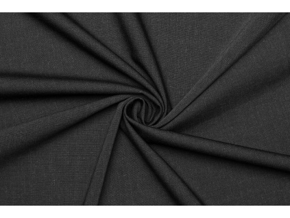Kostýmová elastická směsová vlna - Černý melír