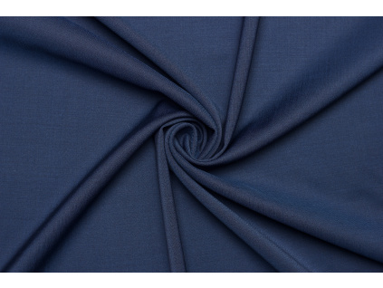 Kostýmová panenská vlna elastická - Modrá navy