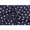 Šatová | halenková látka viskózová - Tmavě modrá s puntíkem