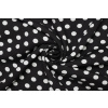 Šatová | halenková látka viskózová - Černá s puntíkem