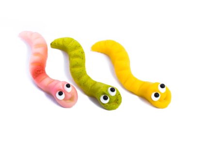 Veselé žížaly z marcipánu, 3 ks