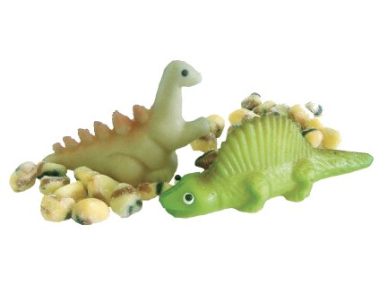 Zelený dinosaurus z marcipánu