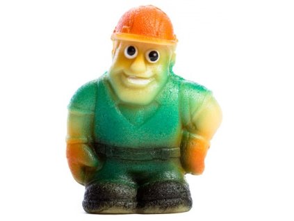 Montér v modrém tričku z marcipánu