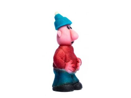 Marcipánová figurka kutila s červenou mikinou
