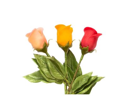 Růžová marcipánová růže na stonku