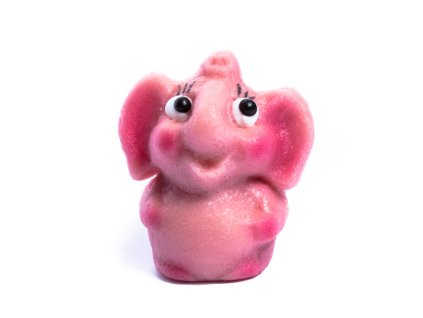 Růžový slon z marcipánu