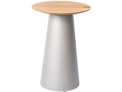 Oak side table Marco Barotti 45 cm with matt silver base