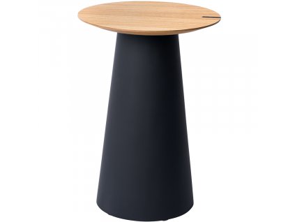Oak side table Marco Barotti 45 cm with matt black base