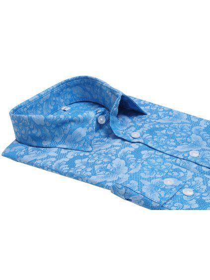 Pánska košeľa modrá, dlhý rukáv, Slim Fit- A20