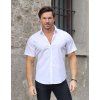 Pánska košeľa biela, krátky rukáv, Slim Fit- R66