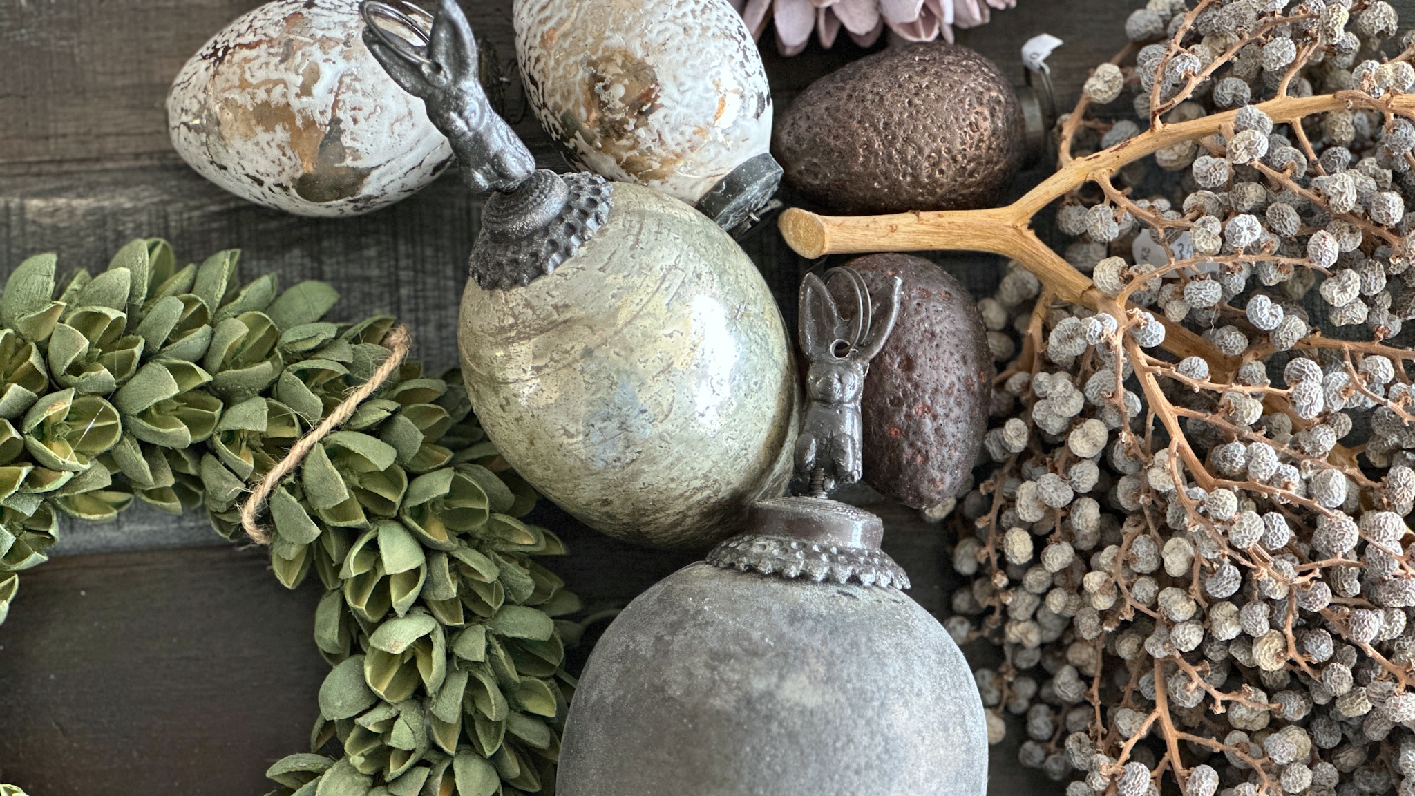 věnec a vajíčka se zajícem