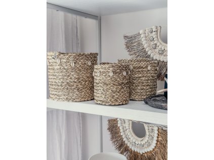 Košík z mořské trávy se škeblemi S-M-L