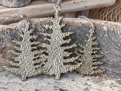 Vánoční ozdoba kovová zlatá