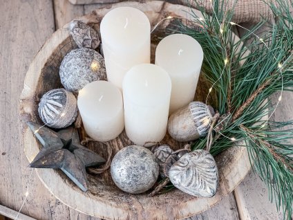 Svíčka přírodní bílá/průměr 7 cm