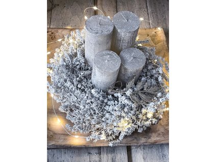 Svíčka starozlatá patina/ průměr 5 cm