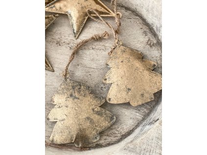 Vánoční ozdoba kovová zlatá