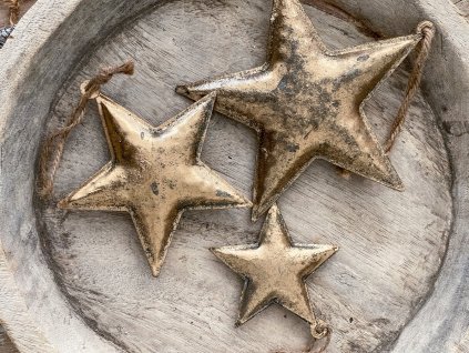 Vánoční ozdoba kovová zlatá