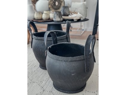 Koš z recyklované gumy s uchy