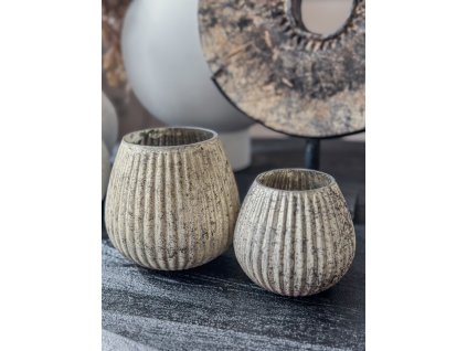 Skleněný svícen s patinou