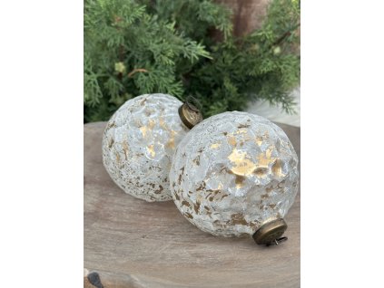 Vánoční ozdoba - bílozlatá patina
