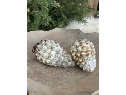 Vánoční ozdoba -  bílozlatá patina