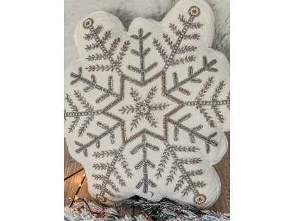 Vánoční polštář vločka