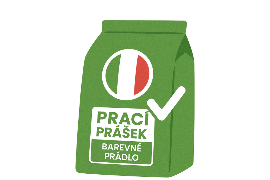 Italský prací prášek pro barevné prádlo