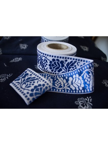 Krojová stuha tmavomodrá - 4 cm