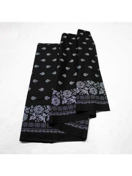 Bavlnená látka – Čierna vzorovaná